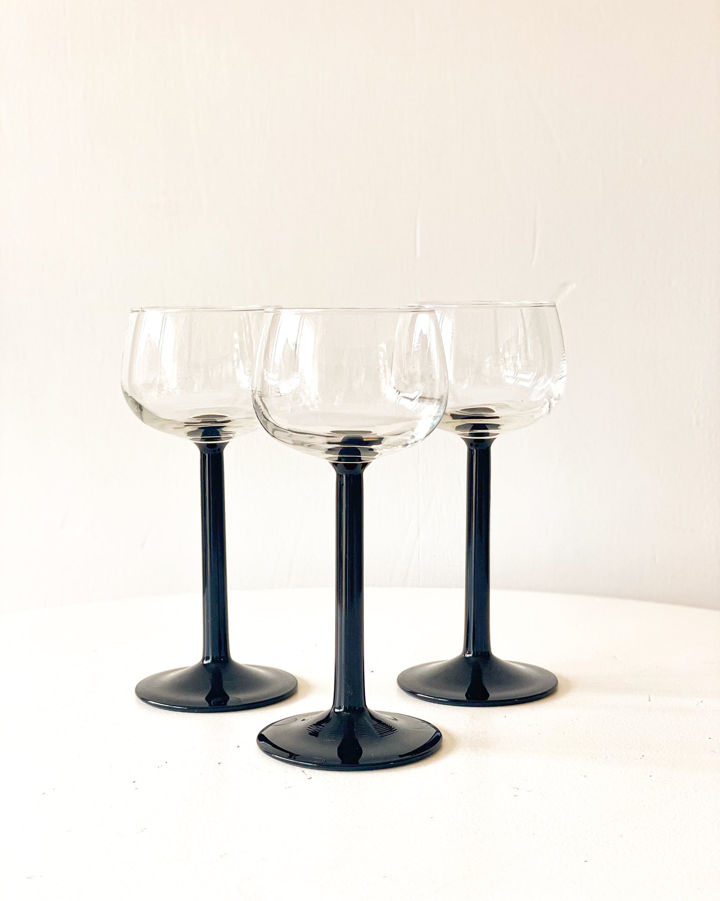 French Black Stem Aperitif Glasses (10 available)