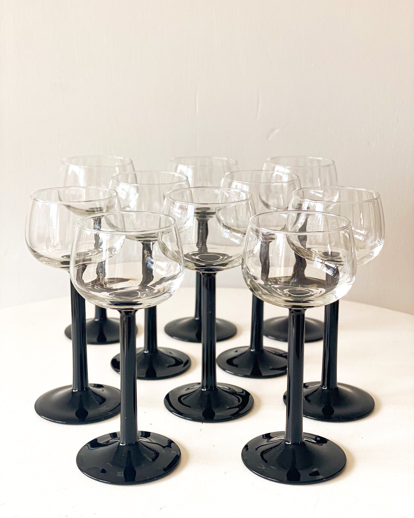 French Black Stem Aperitif Glasses (10 available)