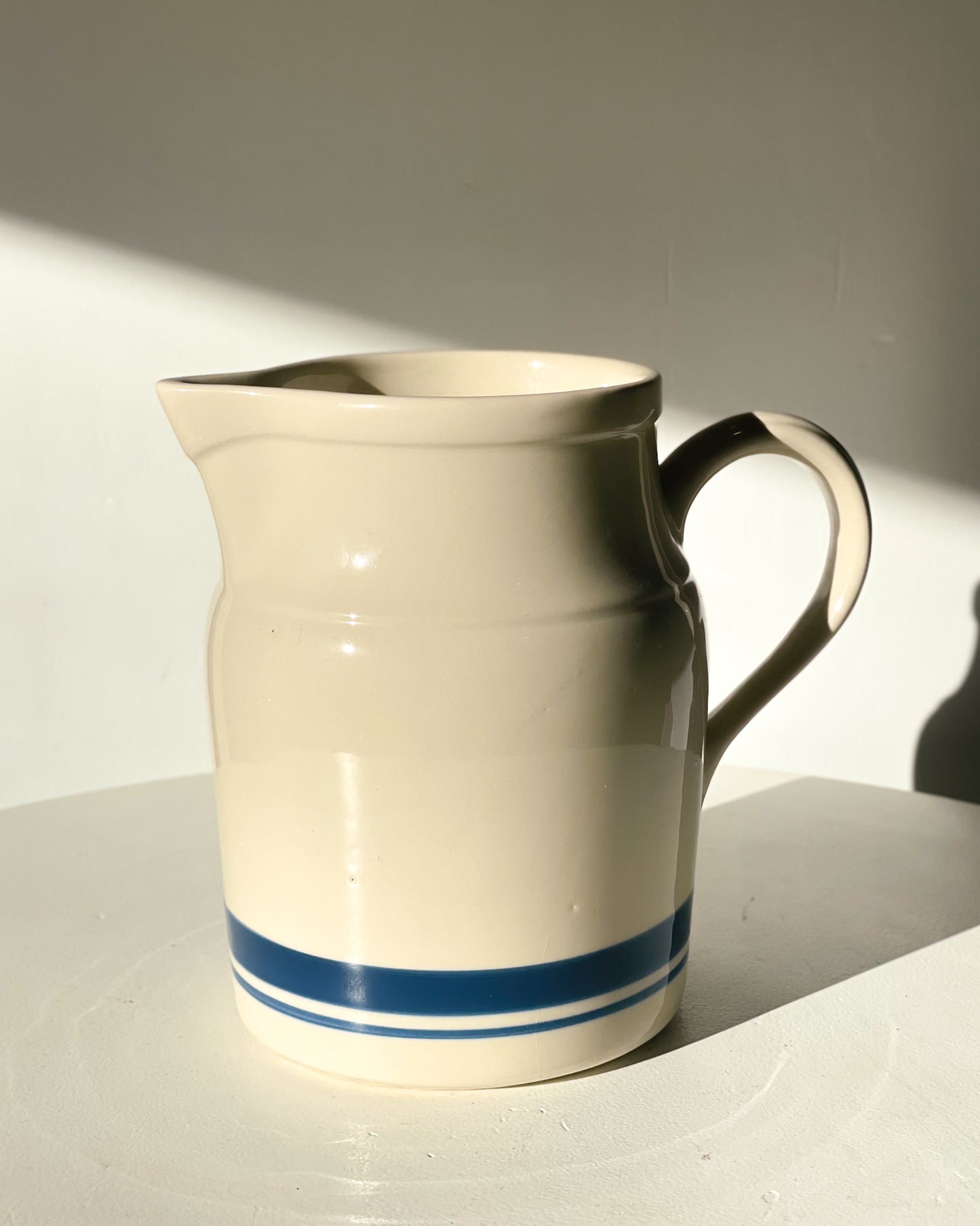Vintage Blue Striped Pitcher