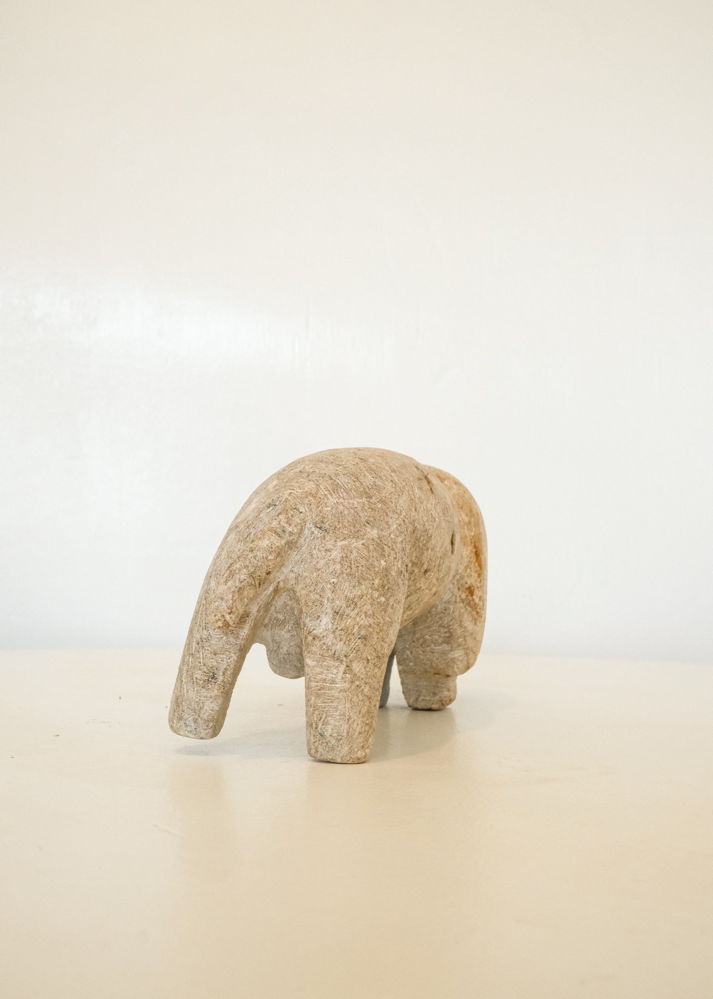 Hand-carved Stone Buffalo Sculpture