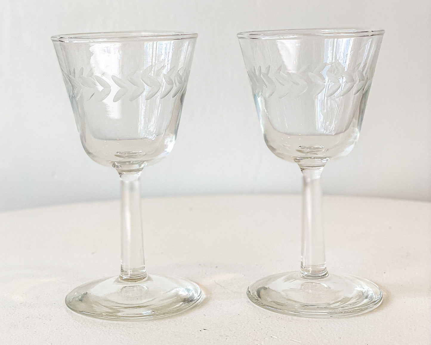 Etched Apertif Glasses (Set of 2)