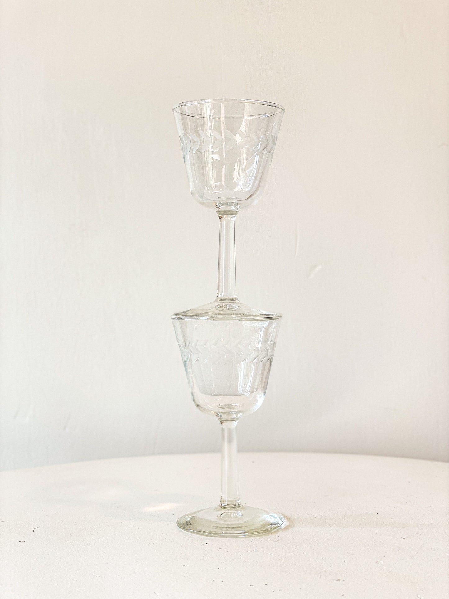 Etched Apertif Glasses (Set of 2)