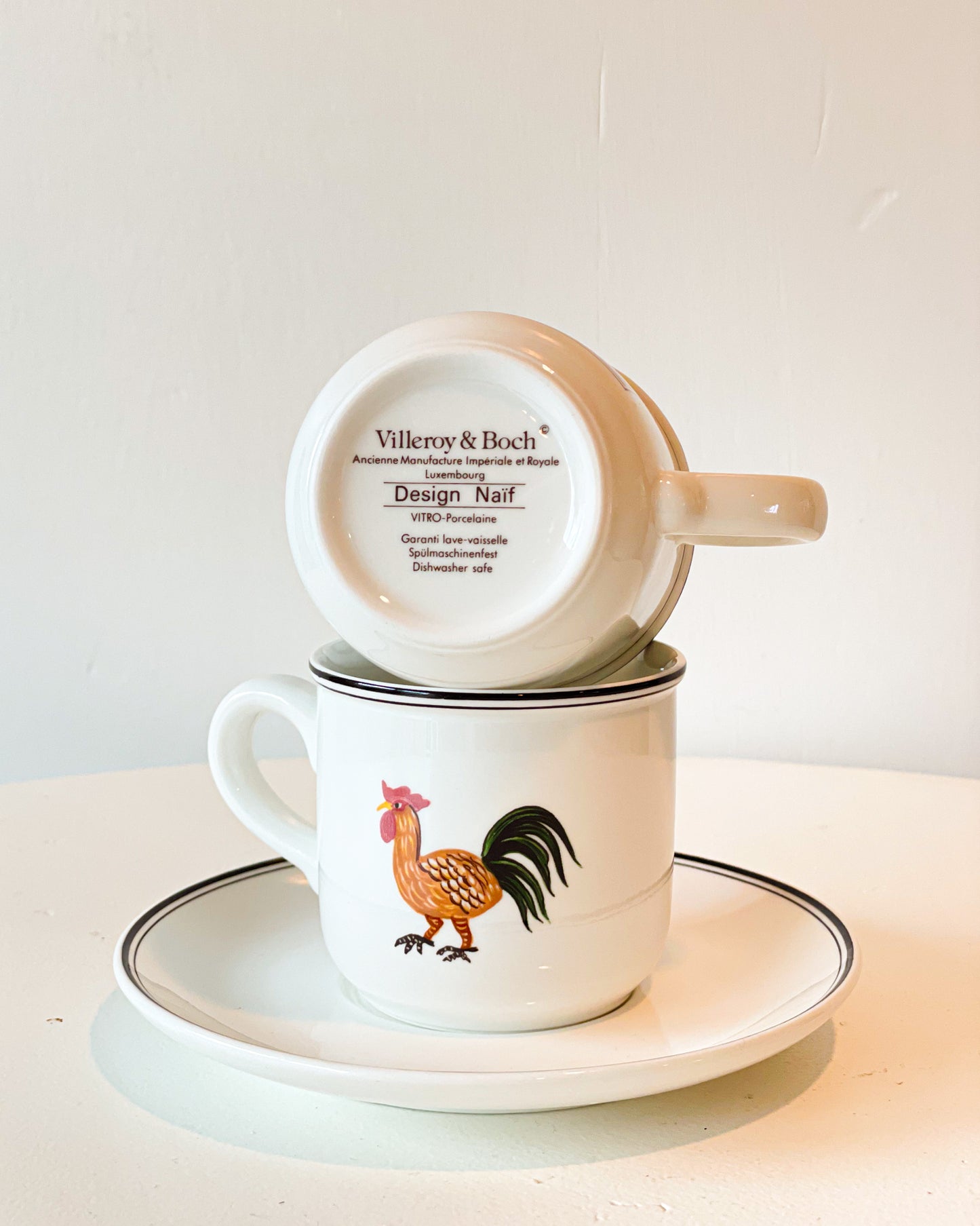 Rooster Teacups & Saucers (set of 5)