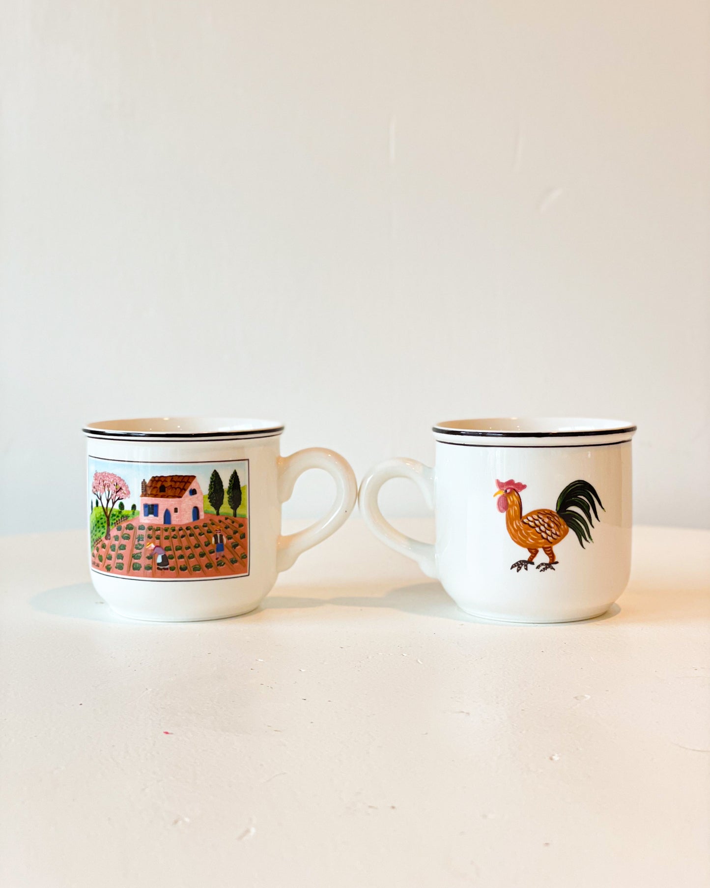 Rooster Teacups & Saucers (set of 5)