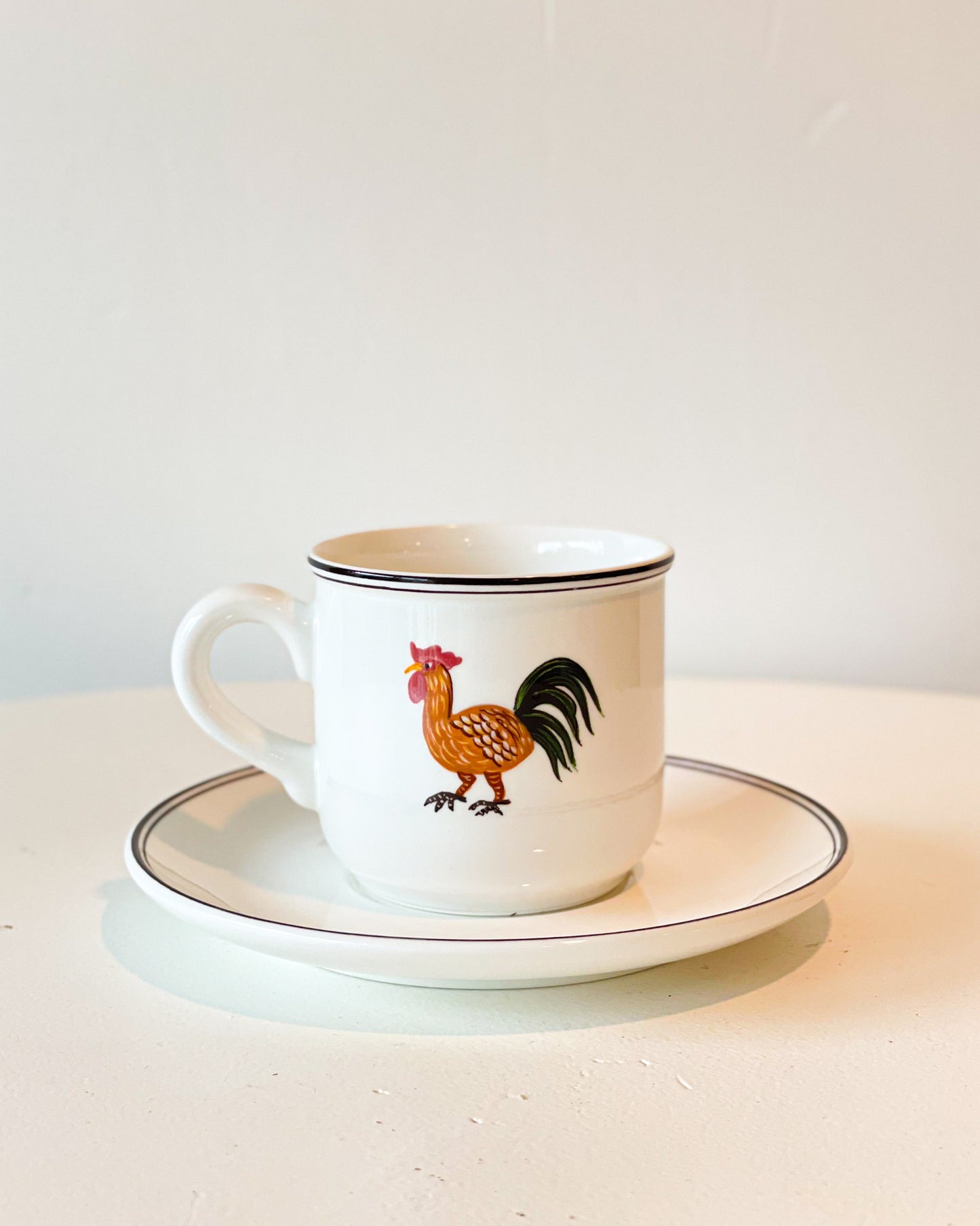 Rooster Teacups & Saucers (set of 5)