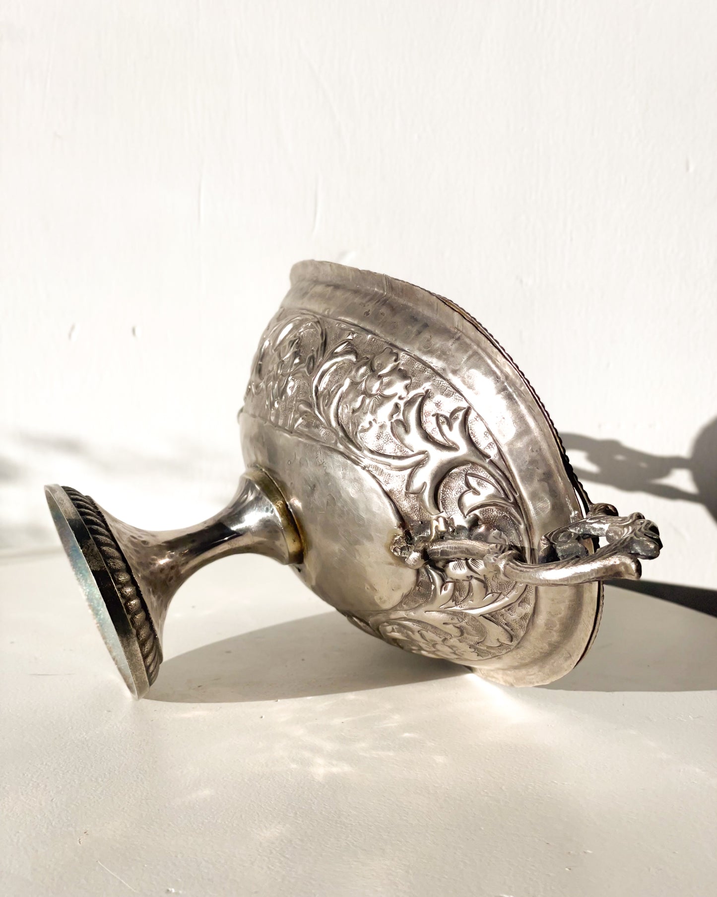 Ornate Silver Pedestal Bowl