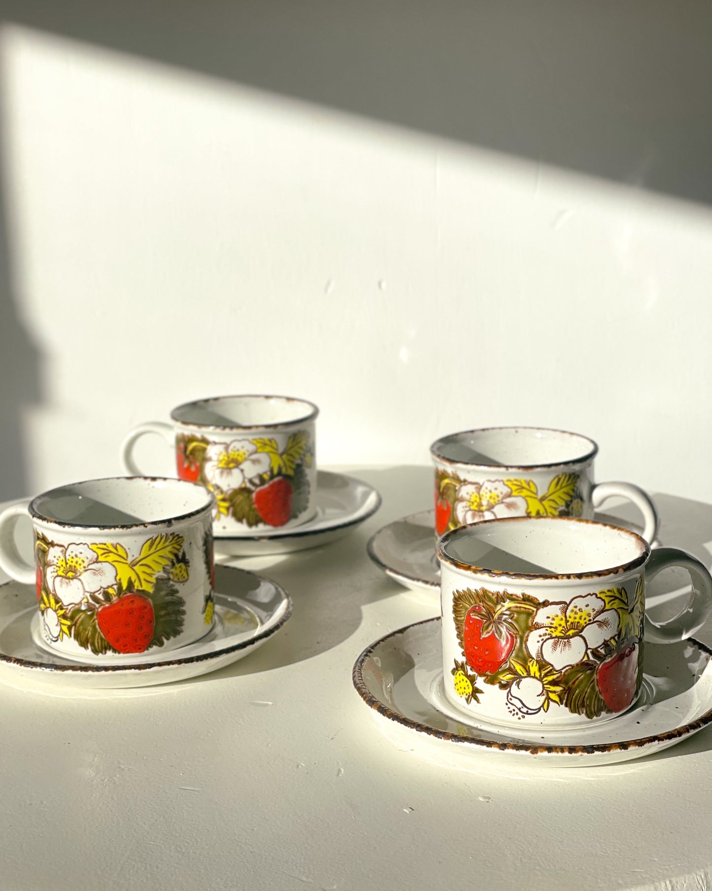 Strawberry Cups & Saucers (set of 4)