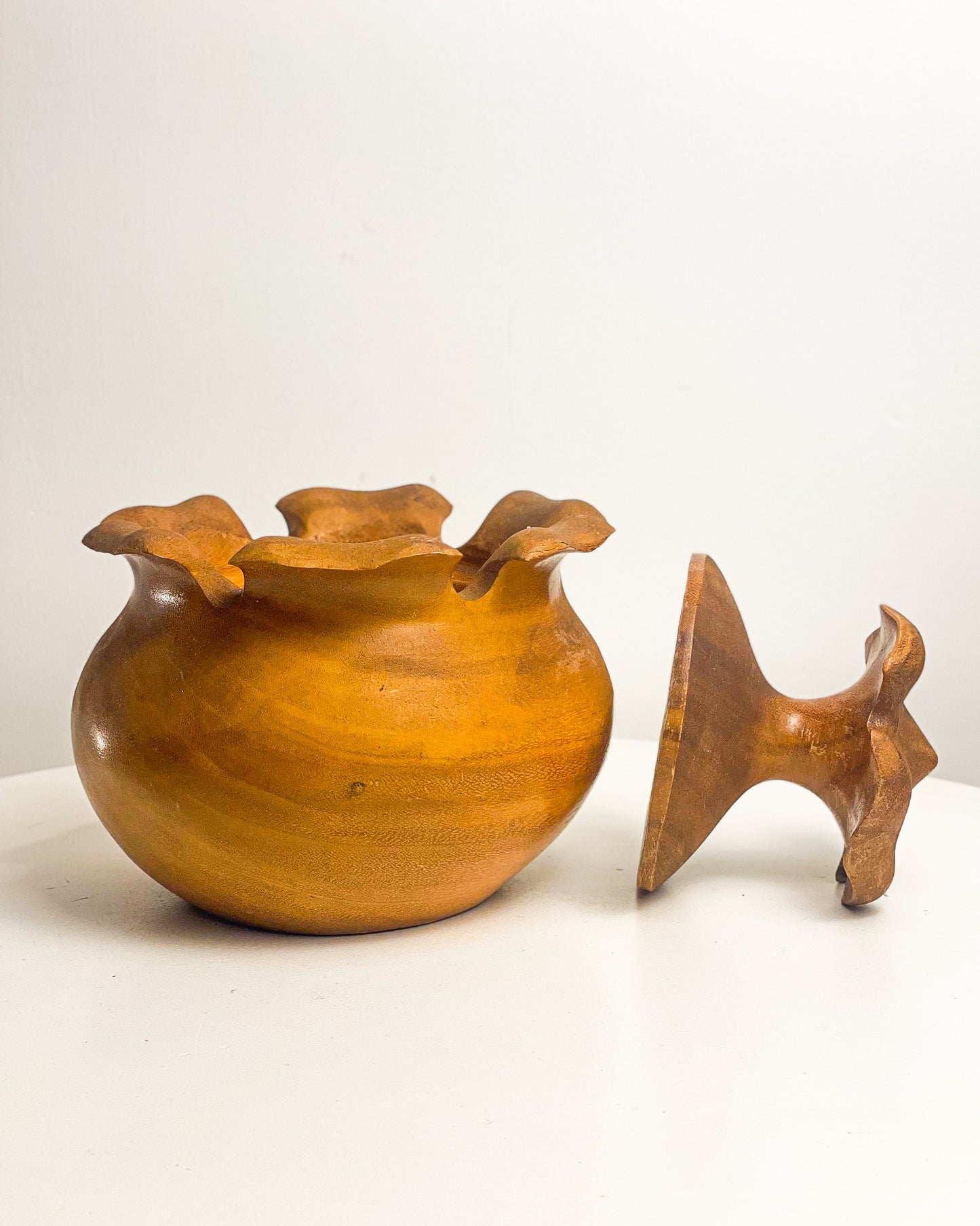 Carved Wooden Jar