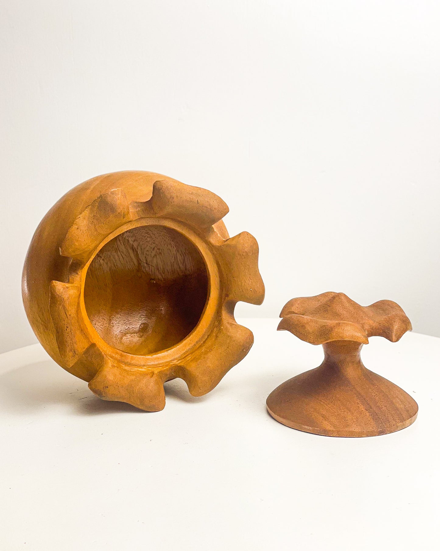 Carved Wooden Jar