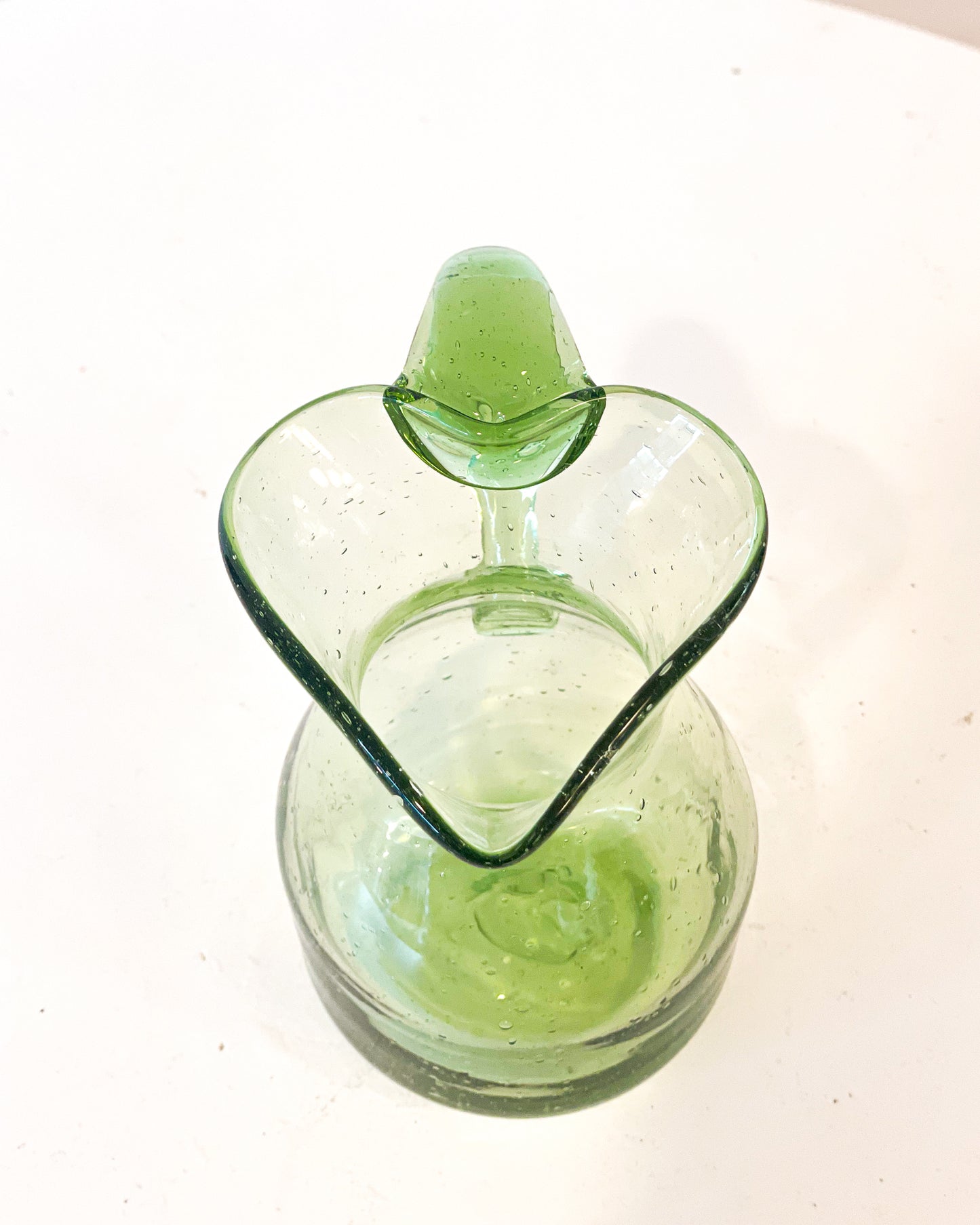 Green Handblown Pitcher