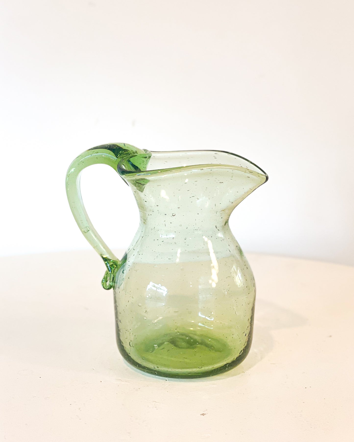 Green Handblown Pitcher