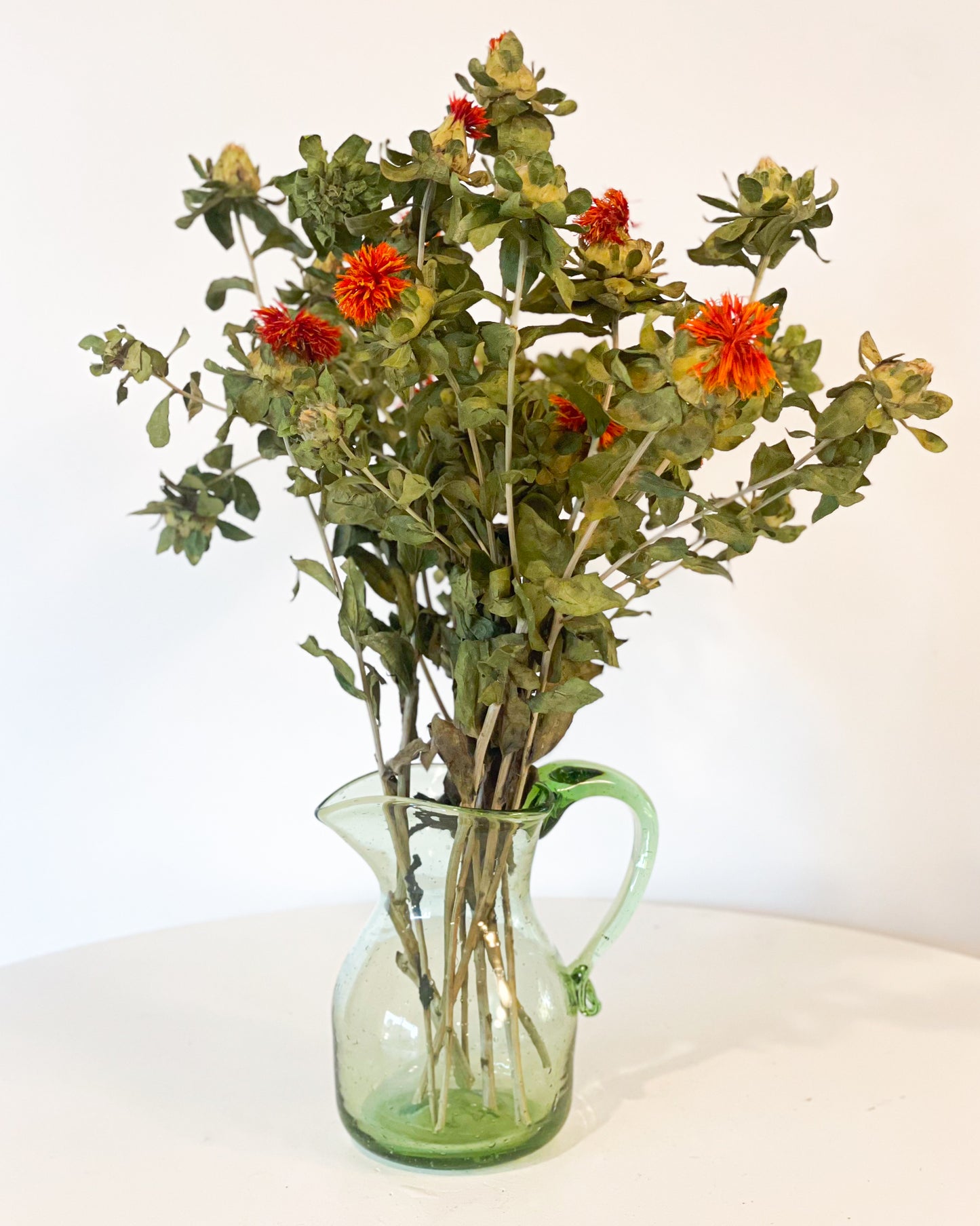 Green Handblown Pitcher