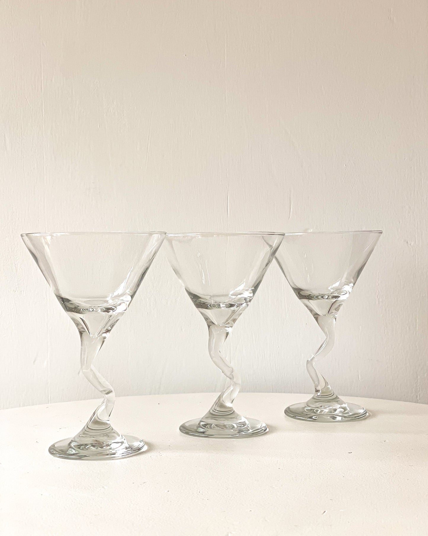 Squiggly Stem Martini Glasses (Set of 4)