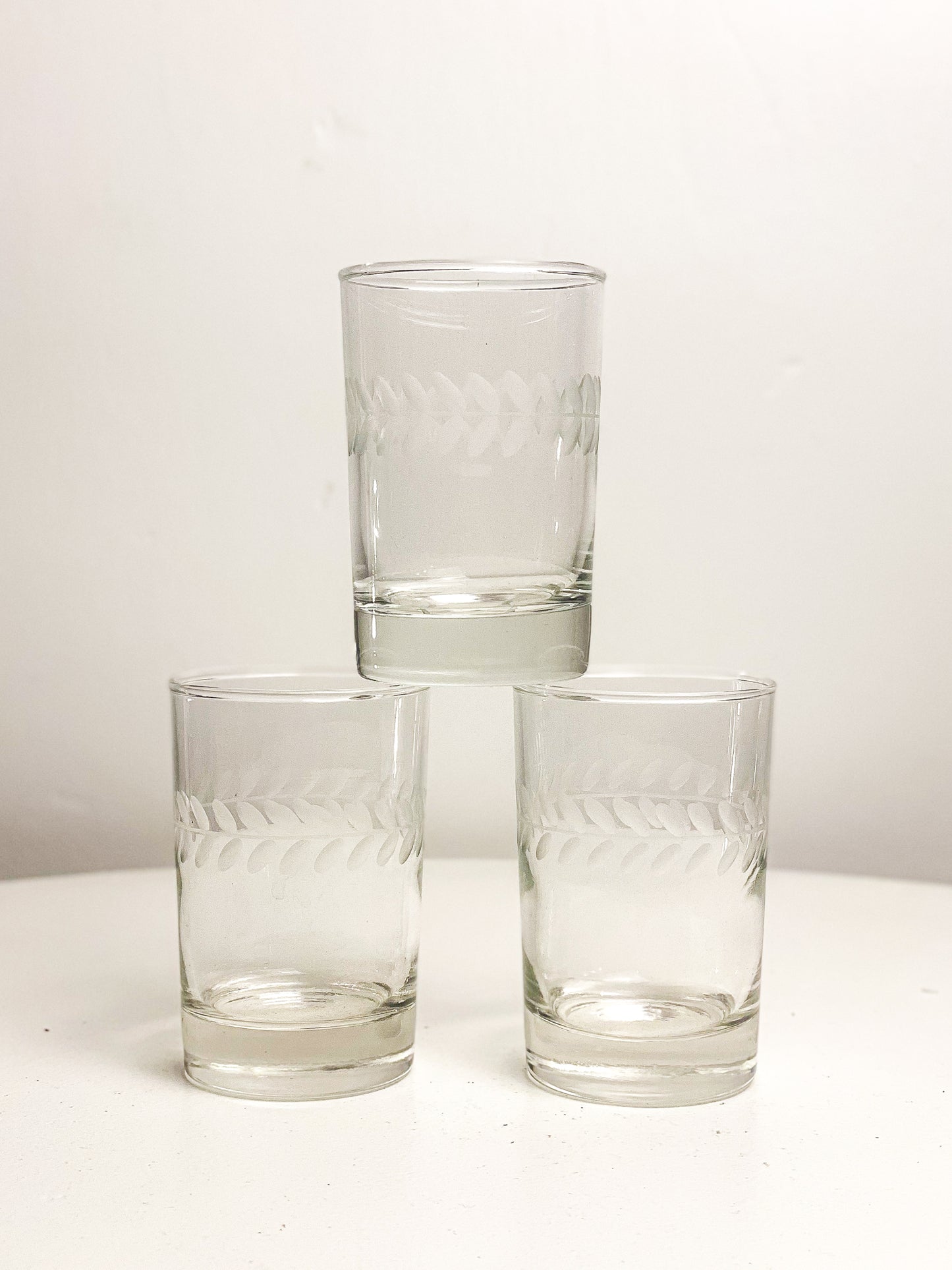 Etched Aperitif Glasses (set of 2) 2 sets available