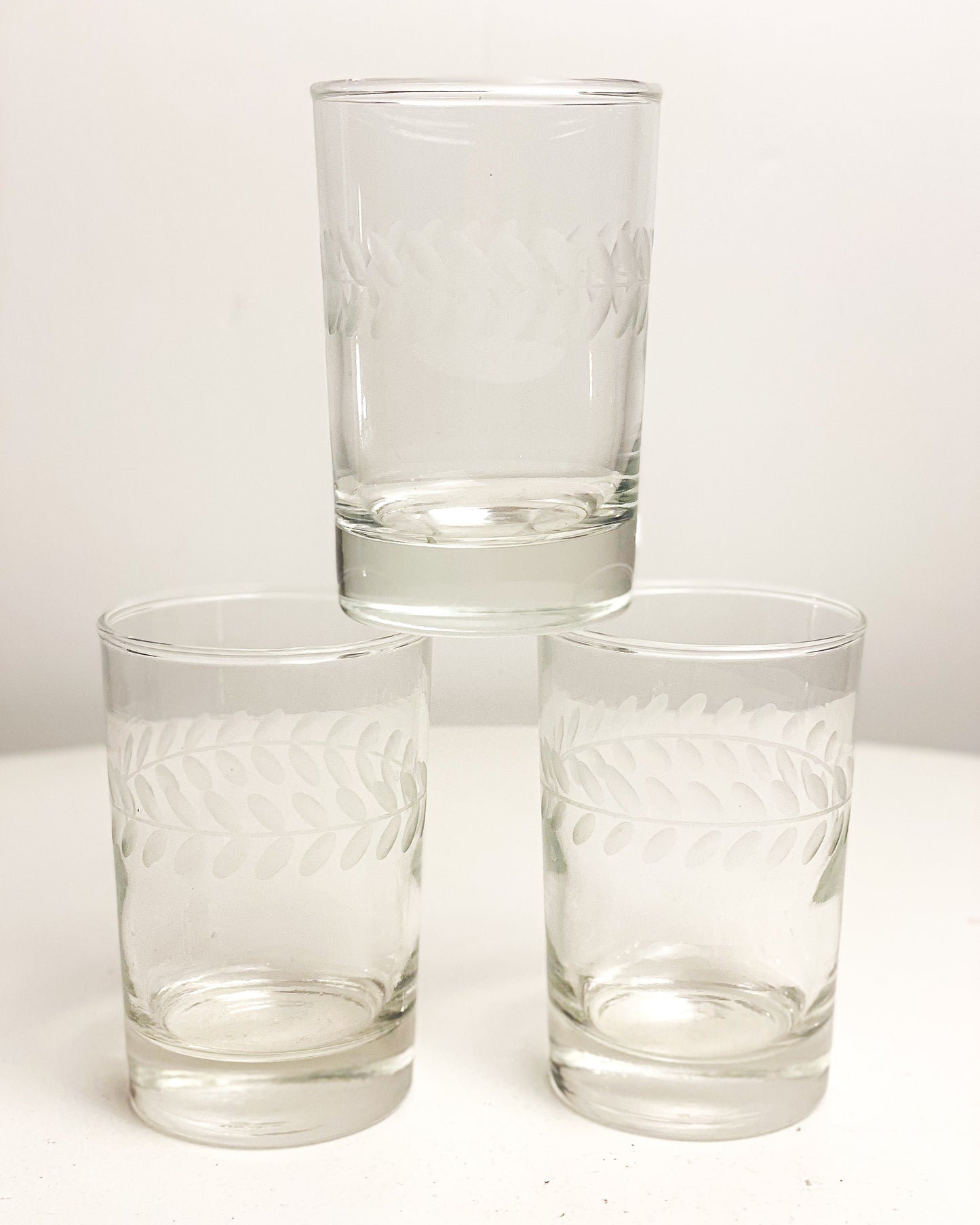 Etched Aperitif Glasses (set of 2) 2 sets available