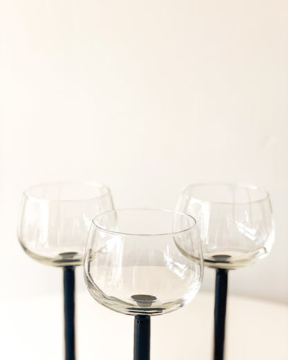 French Black Stem Aperitif Glasses (10 available)