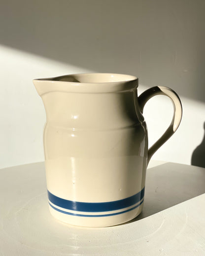 Vintage Blue Striped Pitcher