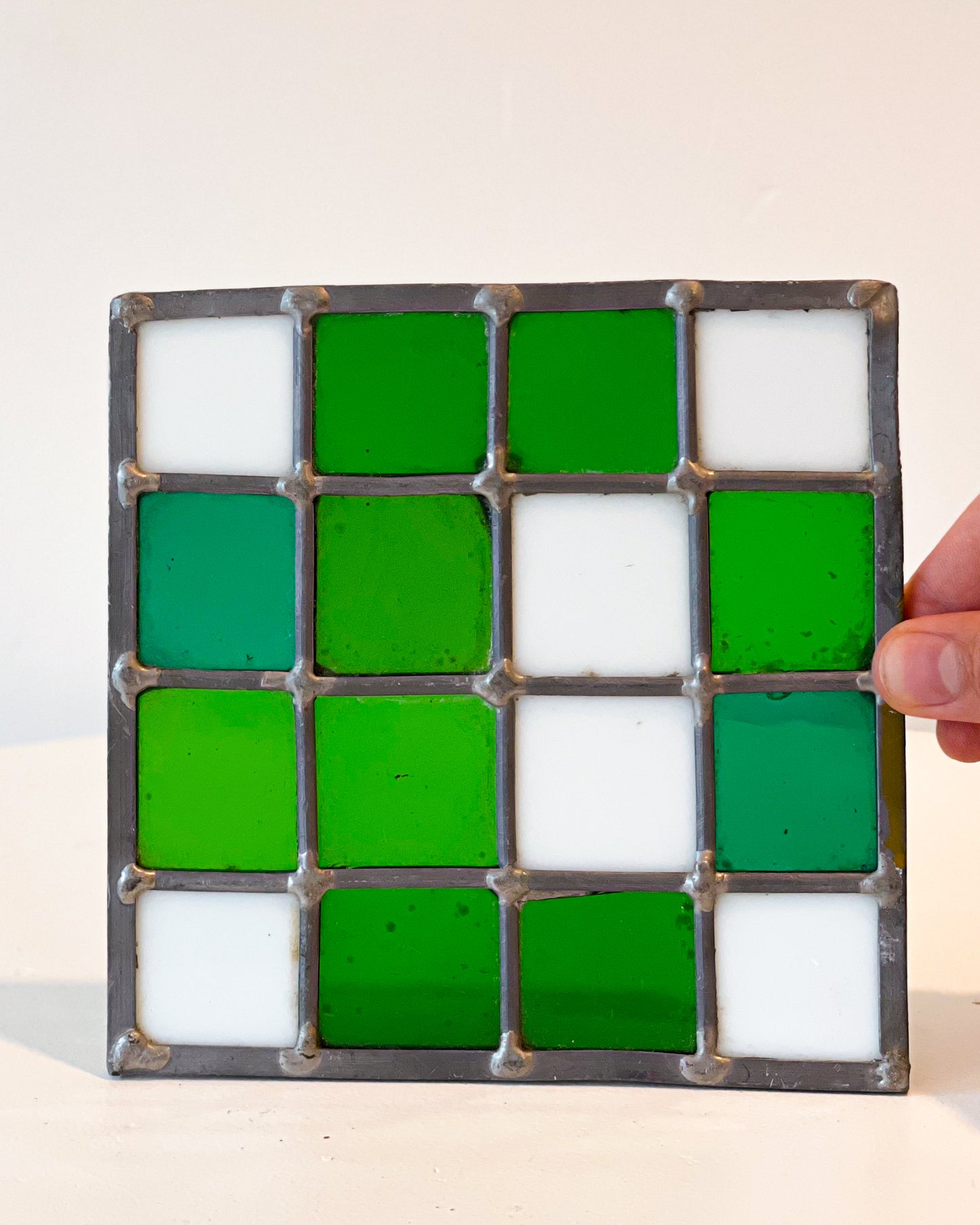 Checkered Stained Glass Art