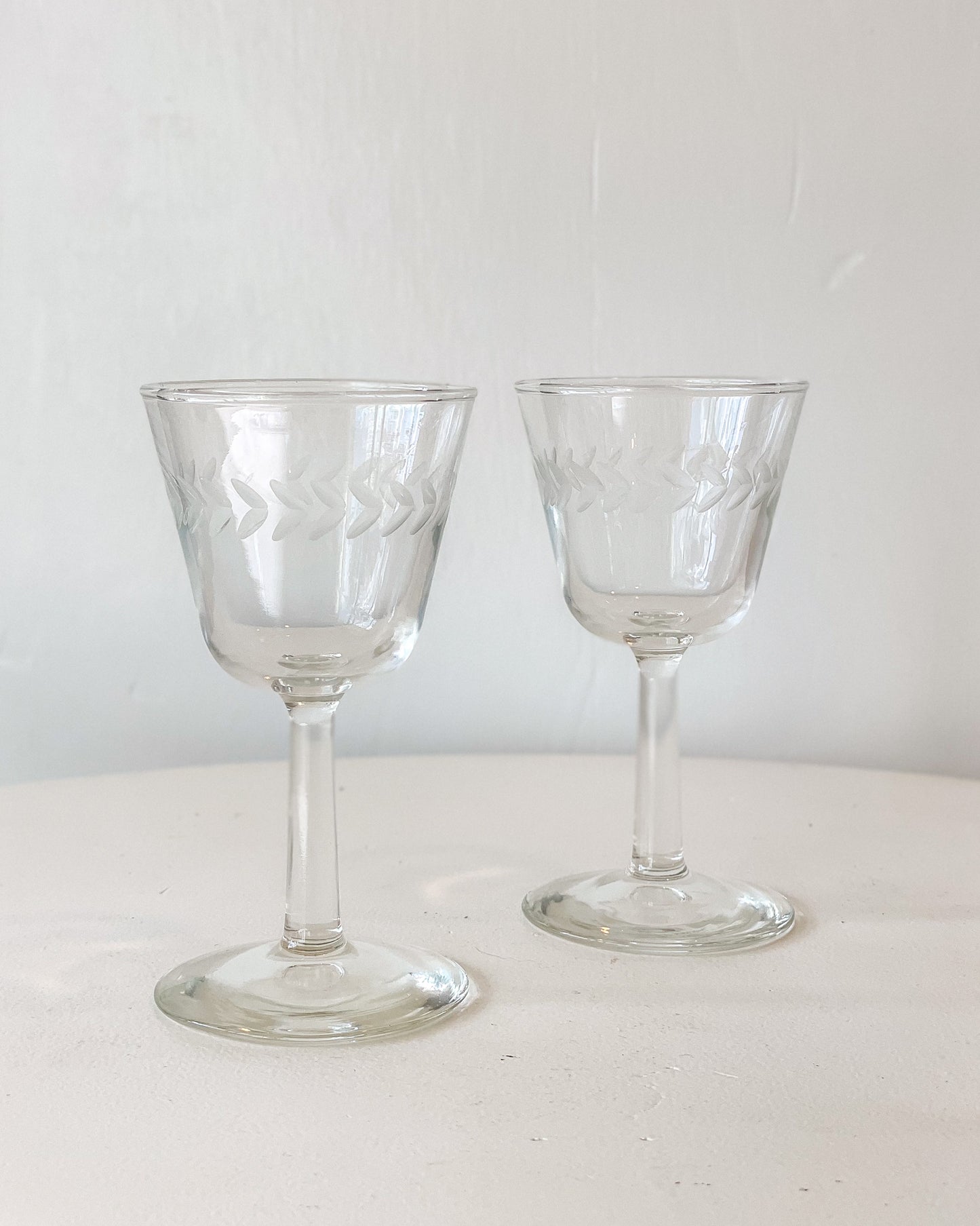 Etched Apertif Glasses (Set of 2)