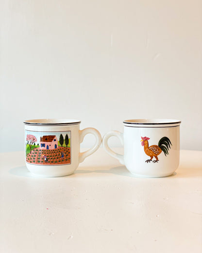 Rooster Teacups & Saucers (set of 5)