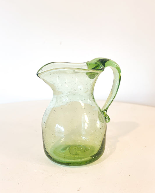 Green Handblown Pitcher