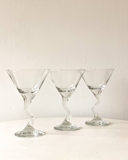 Squiggly Stem Martini Glasses (Set of 4)