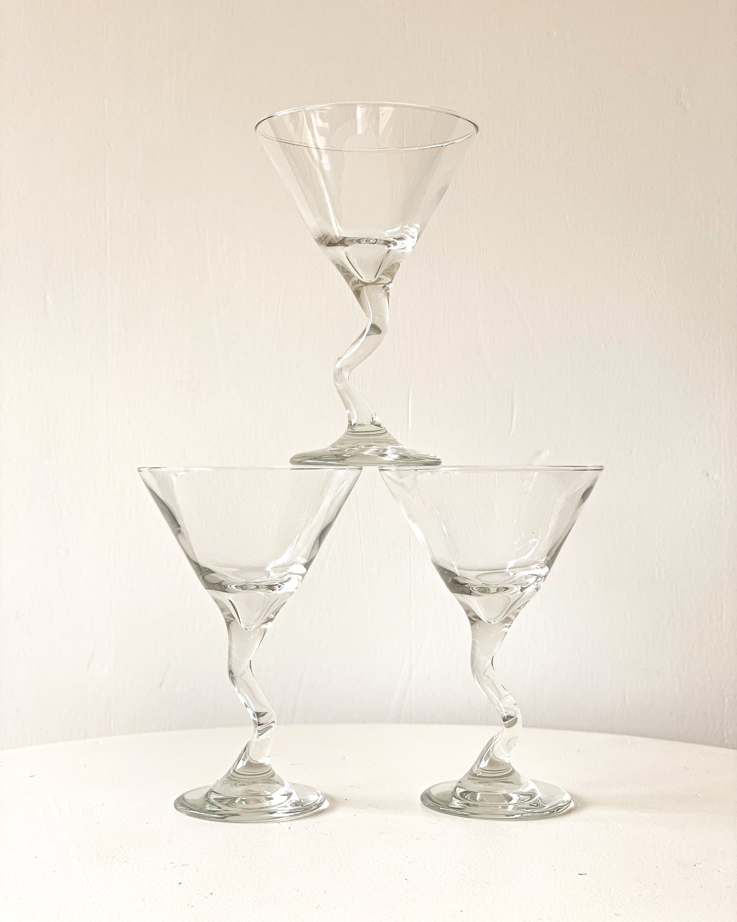 Squiggly Stem Martini Glasses (Set of 4)